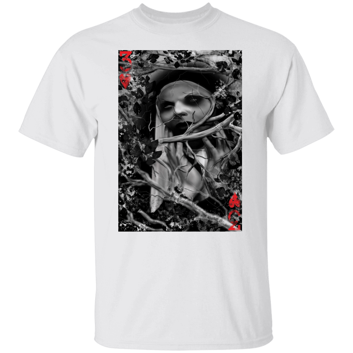 New 3 of Hearts Von Rebel with Red script T-Shirt 1 3 Of Hearts