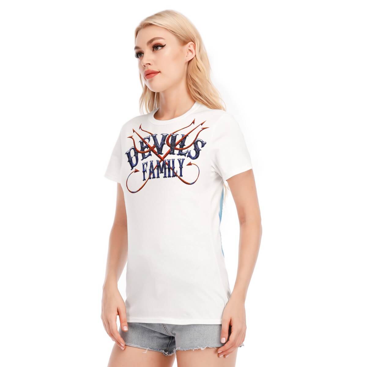 UNTOUCHABLES DEVILS DICIPLES FAMILY MEMBERS ONLY Von Rebel-Women's T-Shirt | 100% Cotton 3 UNTOUCHABLES DEVILS DICIPLES FAMILY MEMBERS ONLY Von Rebel-Women's T-Shirt | 100% Cotton - Image 3