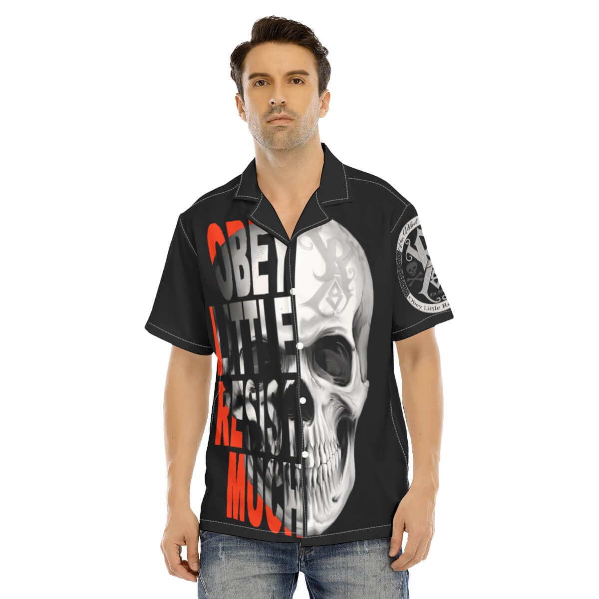 New Obey Little resist Much Von Rebel Man's Button up Shirt 4 New Obey Little resist Much Von Rebel Man's Button up Shirt - Image 4