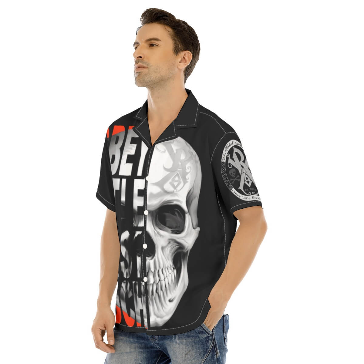 New Obey Little resist Much Von Rebel Man's Button up Shirt 2 New Obey Little resist Much Von Rebel Man's Button up Shirt - Image 2